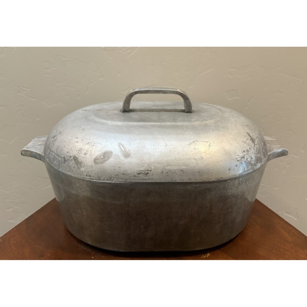 Vintage Wagner Ware Magnalite 4265 Oval Covered Roaster Dutch Oven 8 QT Pot Lid